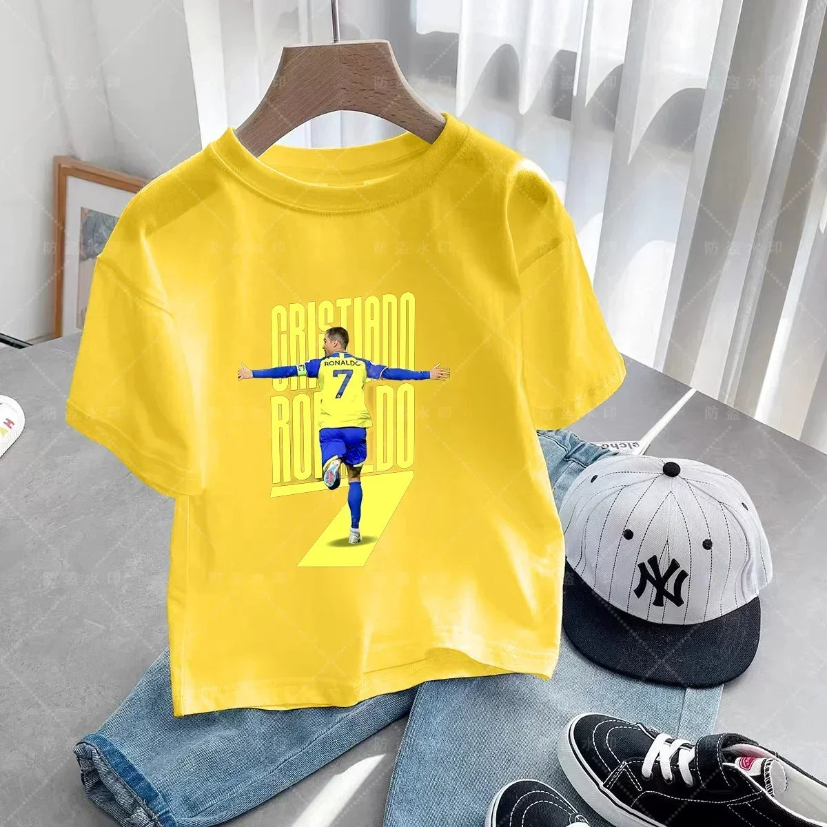 New Summer CR7 Print Cotton Boys Girls T-shirt Cristiano Ronaldo Clothing Fashion Outdoor Casual Fashion Sports Tees Top Tshirt