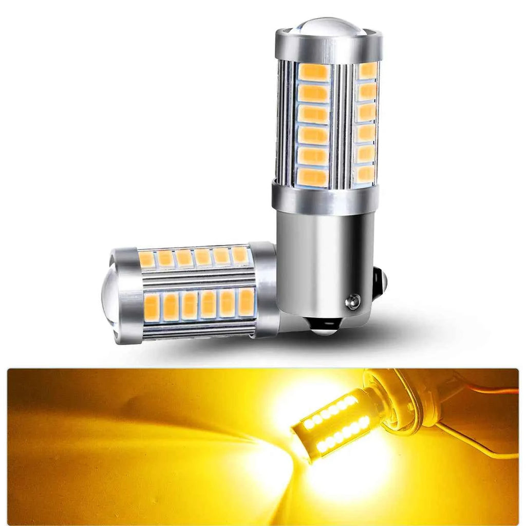 2pcs PY21W P21 5W 1156 Ba15s 1157 Bay15d 33 SMD Led Car Flash Brake Bulbs Lights Reverse Parking Lamps