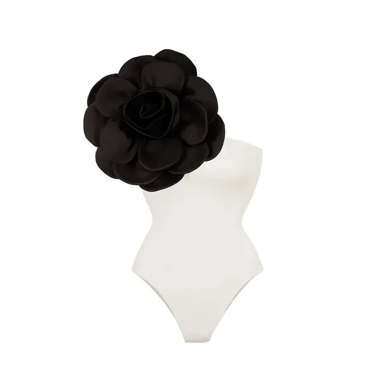 2026 New Sexy White 3D Flower Solid Two Piece Push Up Bikini Set Luxury Swimwear Women Swimsuit Beachwear Summer Bathing Suit