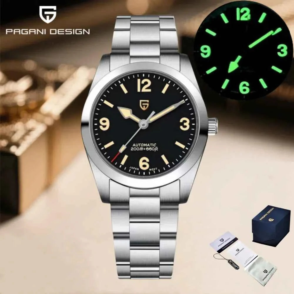 PAGANI DESIGN 2026 New 36MM Men Automatic Mechanical Watches NH35 Sapphire Stainless Steel AR Coating 20Bar Clock Watch for Men