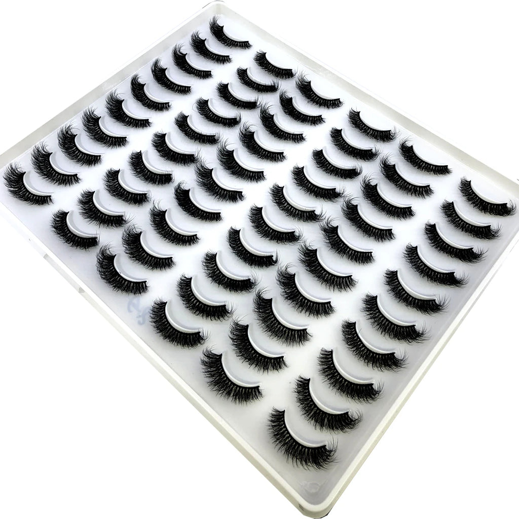 HBZGTLAD 30/40 pairs of natural long 3D artificial mink false eyelashes false eyelashes makeup set mink eyelashes extended eyela