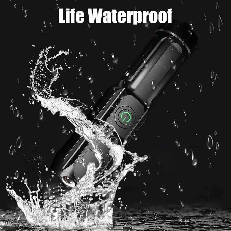 High Strong Flash Light Portable Rechargeable Spotlights High Power LED Flashlight Camping Ultra Powerful Flashlight Lamp Work