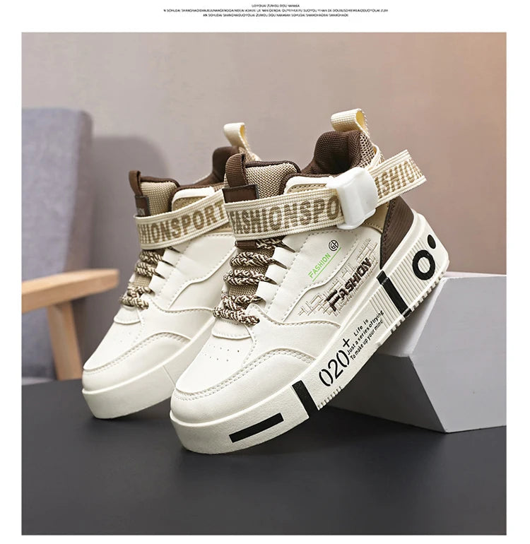 Kids Fashion Sports Shoes Boys High Top Board Shoes Leisure Breathable Outdoor Children Running Sneakers boys Child Casual Shoes