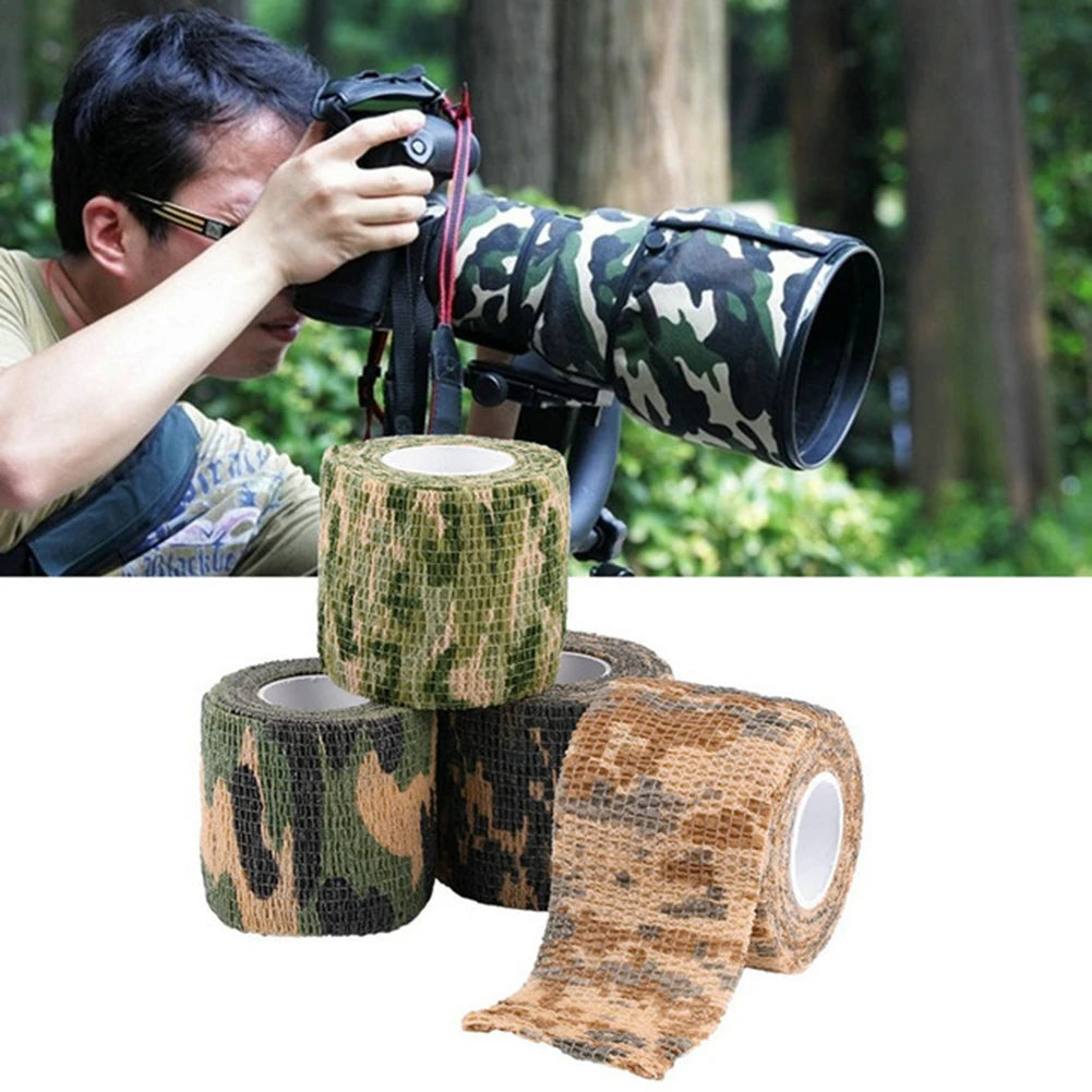 Camouflage Invisible Tape Camo Form Self Cling Camo Hunting Rifle Fabric Tape Wrap Camouflage Tape Outdoor Camping Accessories