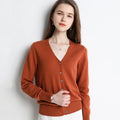 Women Cardigans V-neck Long Sleeve Knitted Outerwear Solid Thin Spring Autumn Sweaters Knitwears Korean Fashion Red Cardigans