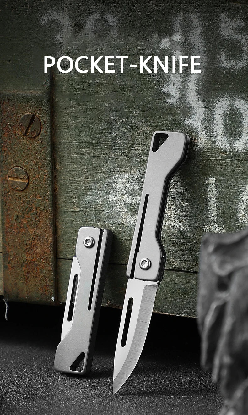 Titanium alloy outdoor utility knife mini folding knife portable pocket knife for express delivery box opening tool