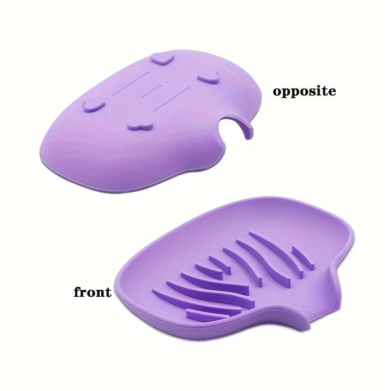 Silicone Soap Dish for Bathroom Sink with Drainage Design