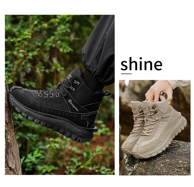 2026 New Outdoor Boots Men's High Top Thick Bottom Tactical Shoes Large Size 47 Hiking Sports Workwear Shoes 48 Casual Style