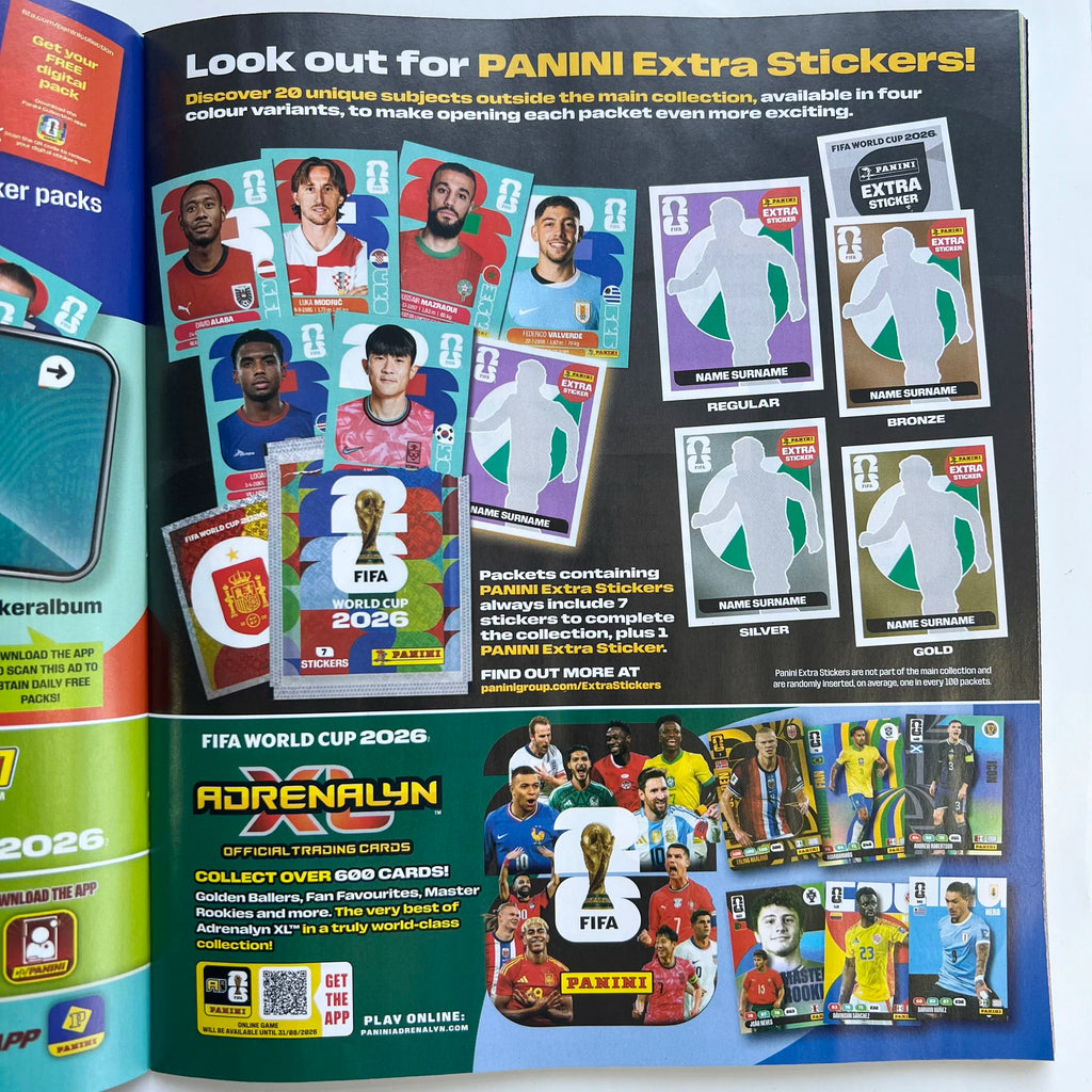 Genuine Panini FIFA 2026 Official Licensed Sticker Collection Full Box with Packs for Soccer Fans Album Stickers Collectors