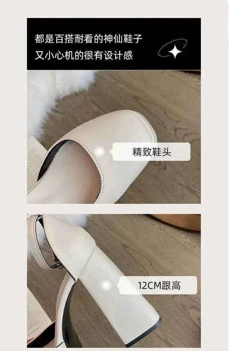 Women Classic Light Weight Round Toe Black Pu Leather Square Heel Pumps for Office Lady Shoes high heels women platform sandals