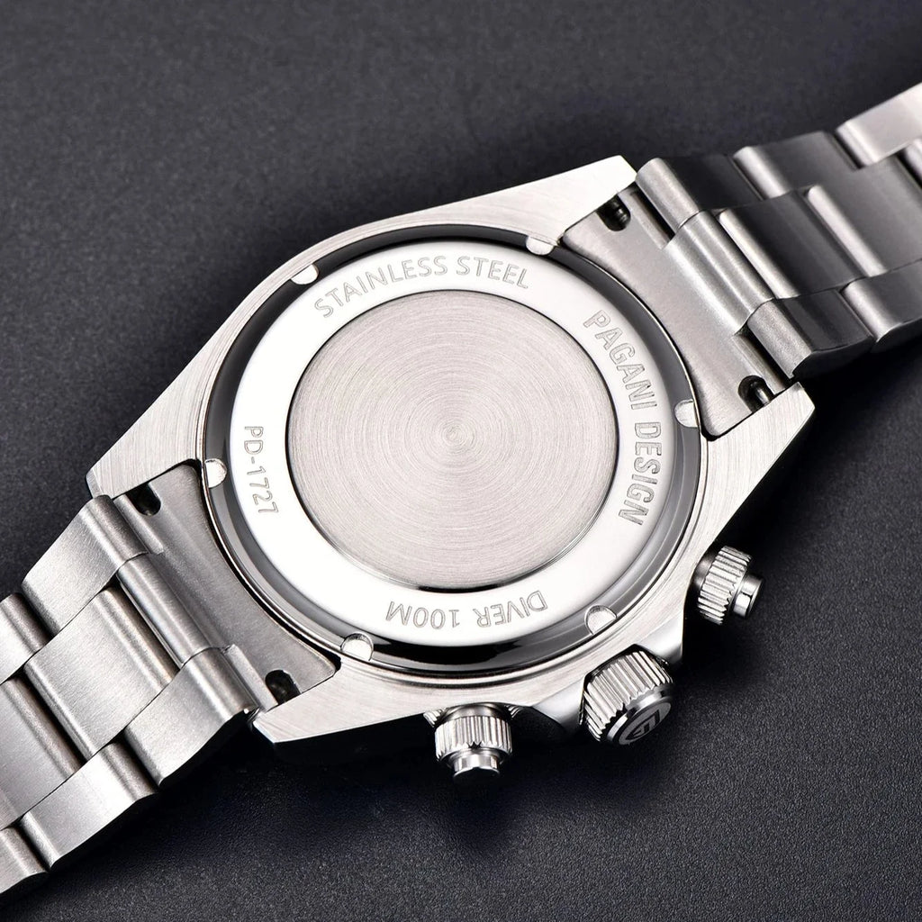 PAGANI DESIGN New Stainless Steel Bezel Men Quartz wristwatches Luxury Sapphire Glass Chronograph VK63 Watch Men reloj hombre