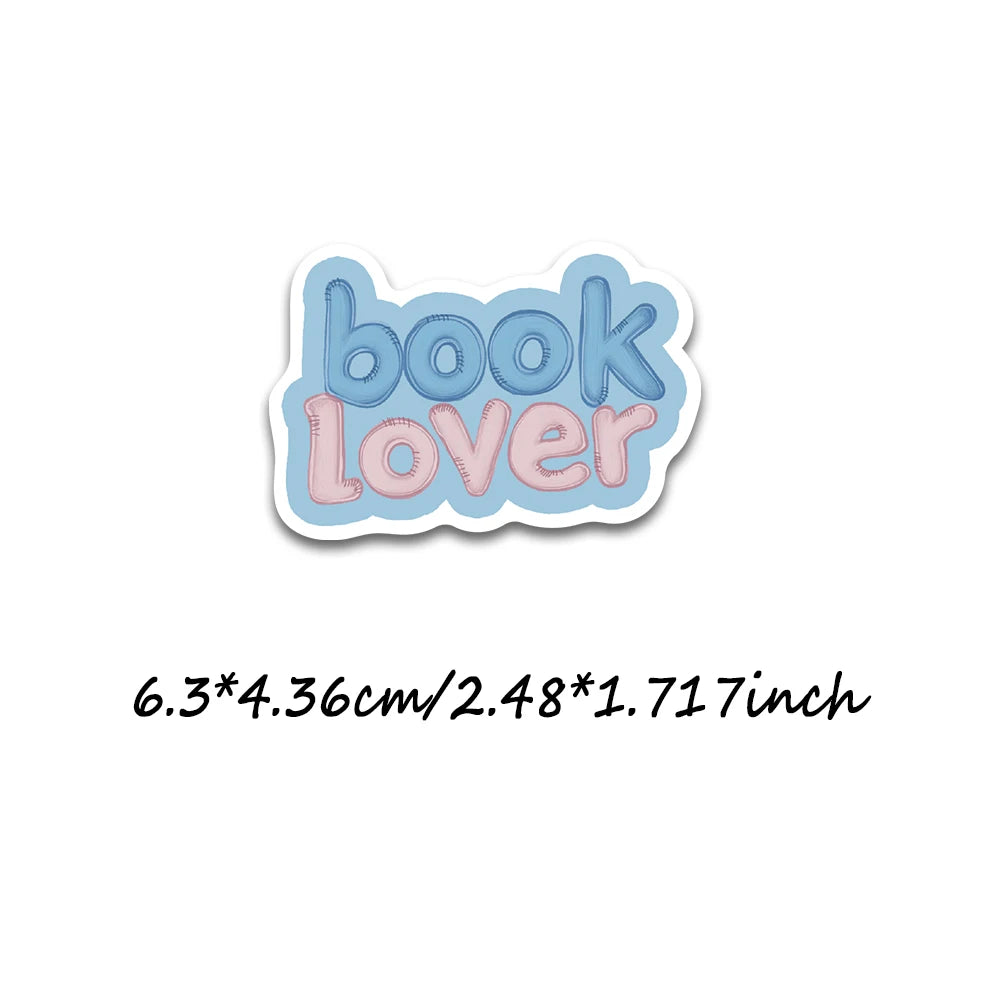 50pcs blue bookish series cartoon graffiti stickers, decorate computers, skateboards, helmets, waterproof stickers