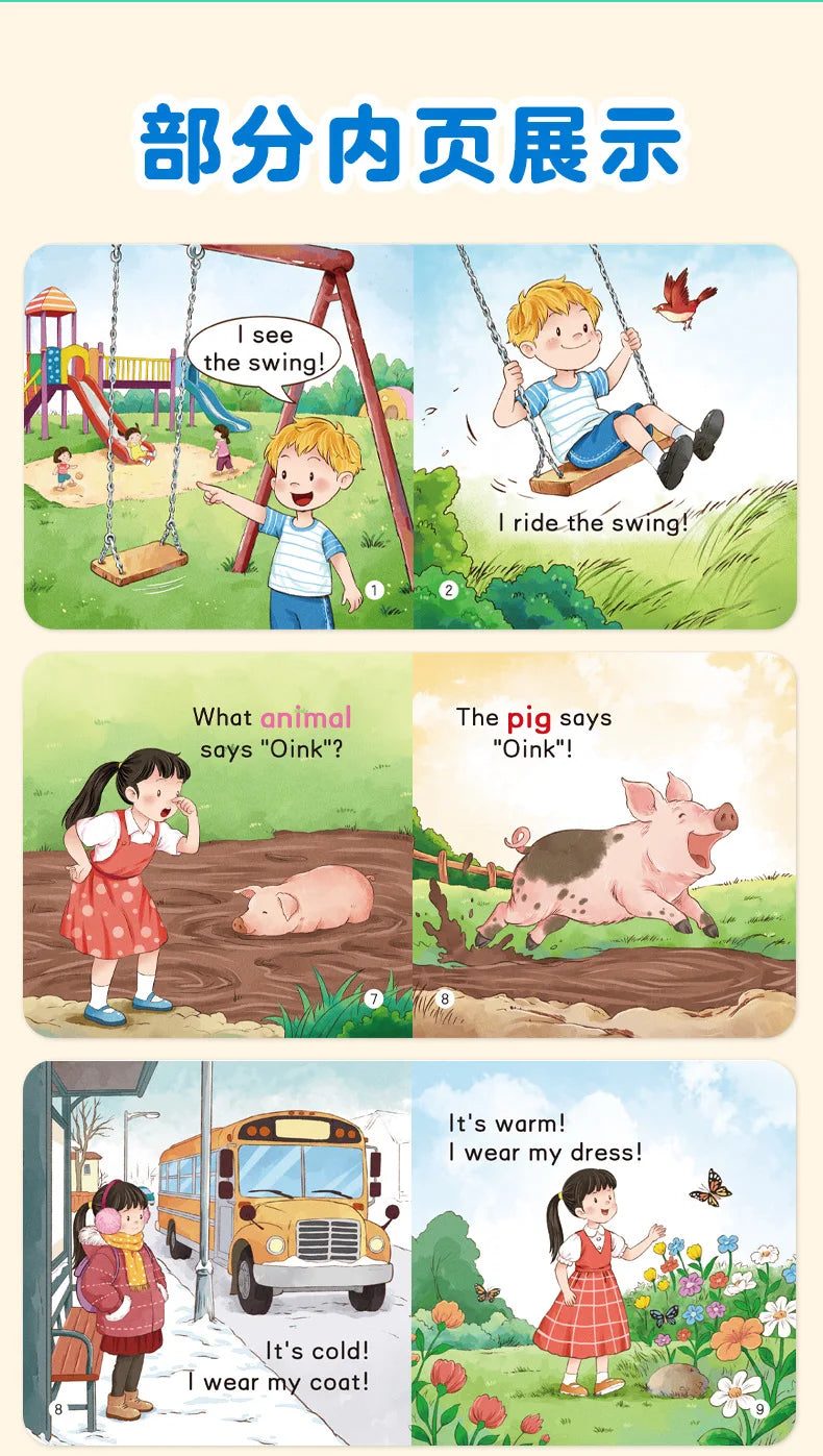 20 Books Kids English Picture Books, Audio Reading Early Education Picture Book, Zero Basis English Learning Books for Toddlers