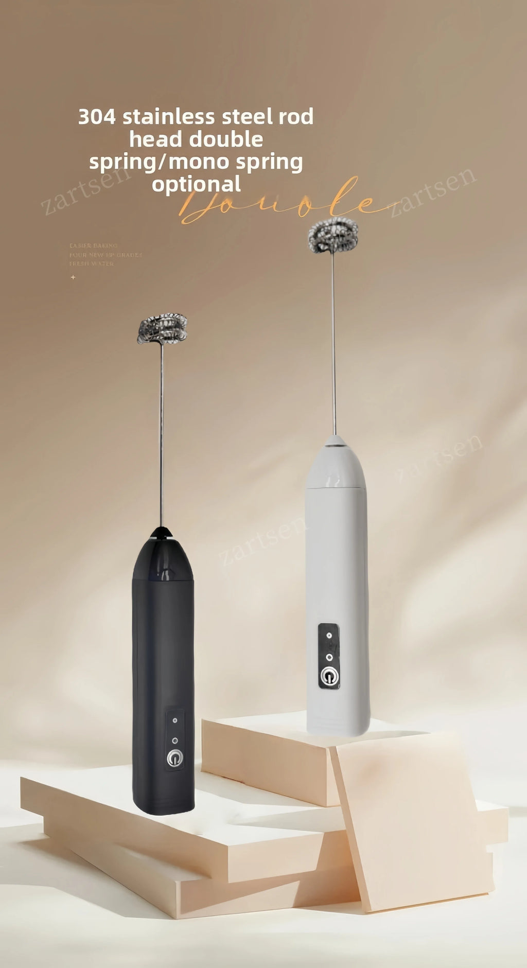 Wireless Milk Frother Electric Type-C Handheld Blender Stainless Steel Mini Coffee Maker Whisk Mixer For Coffee Cappuccino Cream