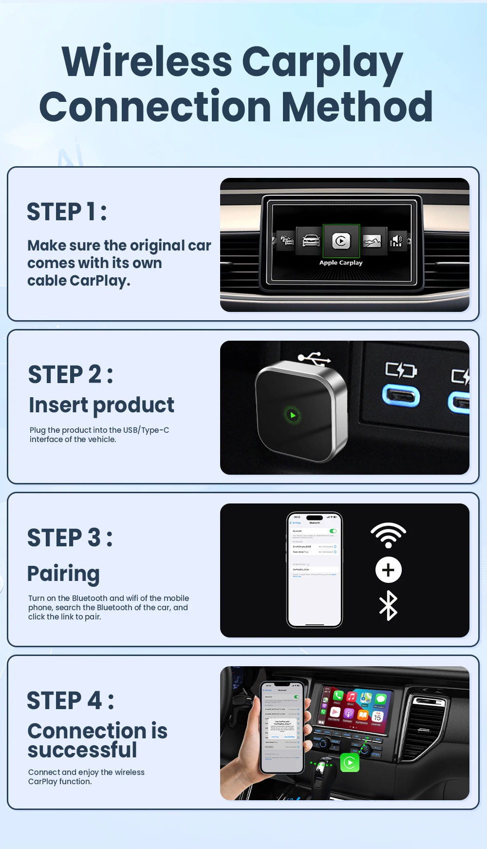 New Carplay Android Auto Auto 2 In-1 Wired To Wireless Magic Box Android Auto Car Machine Interconnect Box Plug and Playback