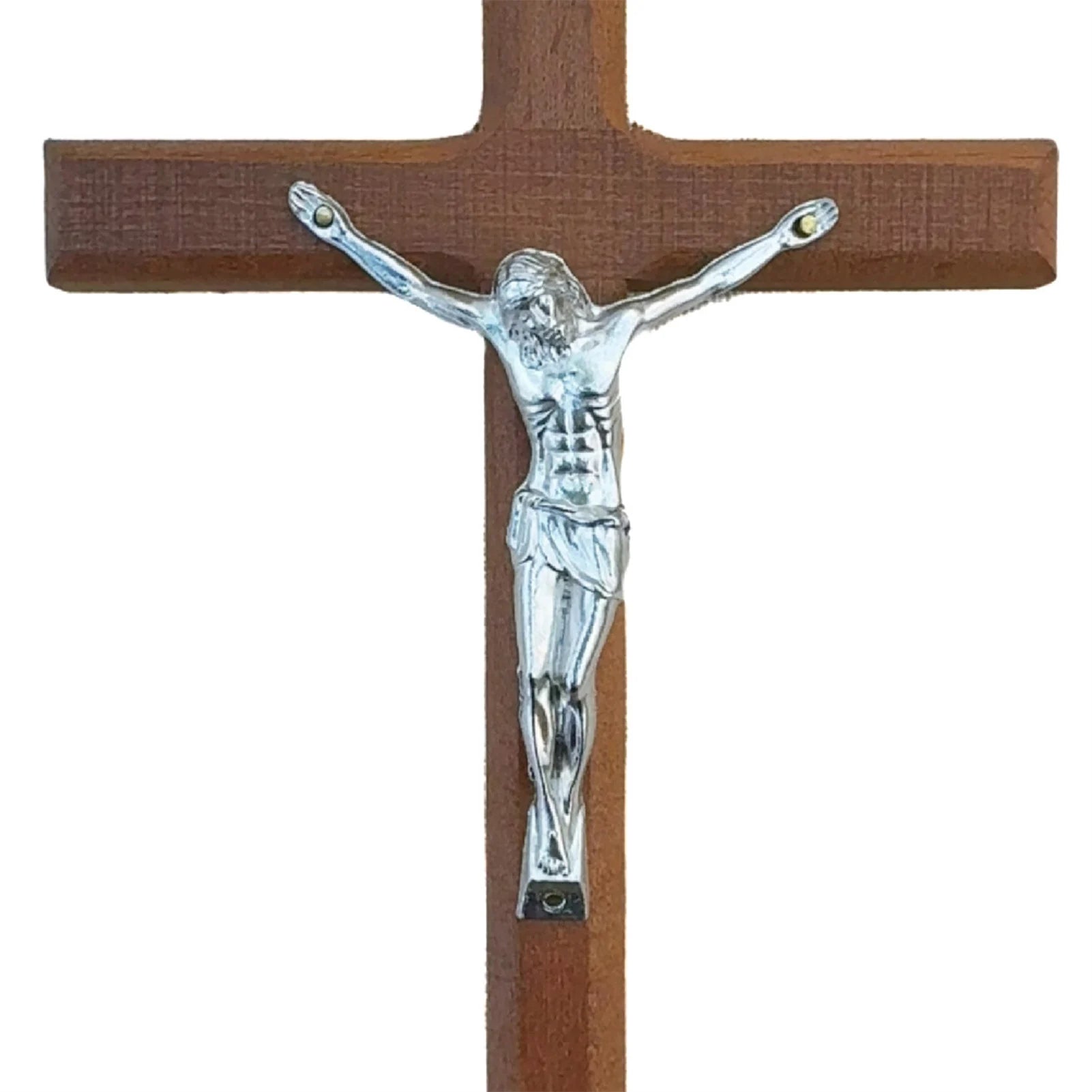 7.8 Inch Wooden Wall Cross Decor Hand Carved Catholic Home Decoration for Table or Wall Hanging Gift for Baptism Birthday