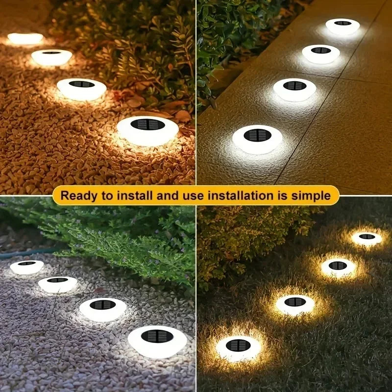 Waterproof Solar Garden Lights Outdoor Use Landscape Lighting for Driveway Lawn Walkway Base Light Solar Powered Garden Decor