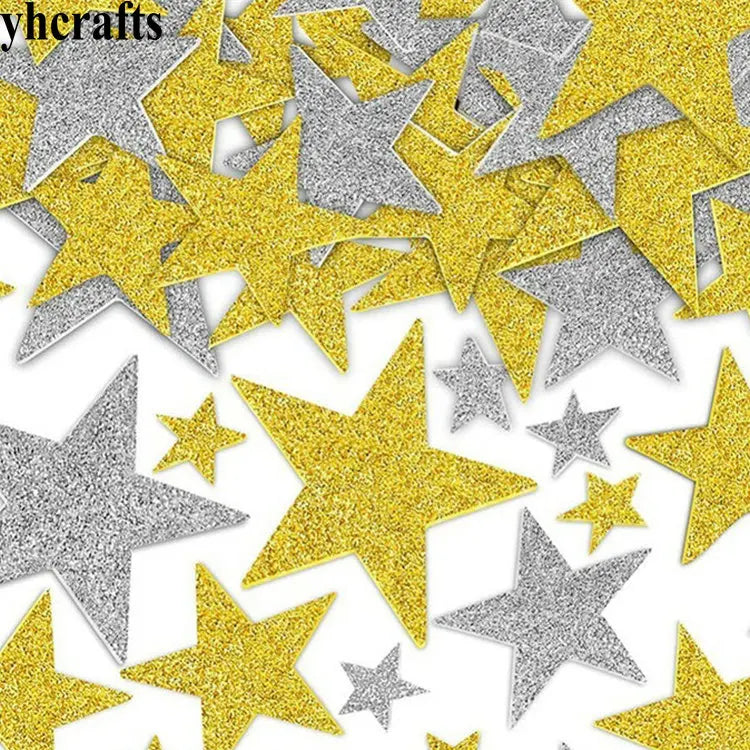 100PCS Glitter Foam Stickers Assorted Shapes Self-Adhesive Craft Stickers for Kids DIY Scrapbooking Card Making Classroom Decor