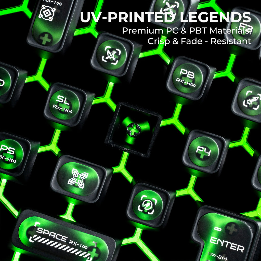 XVX White Shine Through Cats eye MAX Profile Dye-Sub PBT Keycap Set 136-Key