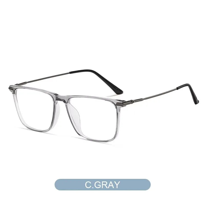 VICKY Classic Titanium Men's Square Frame Simple Design Blue Light Reading Glasses Customizable Prescription Photochromic 007