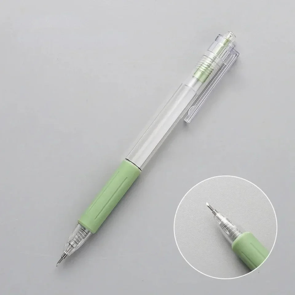 6/1pcs Wrapping Cutting Utility Pen Knife Retractable Press Hand Account Pen Knife Creative Art Paper Cutting Tool for Student