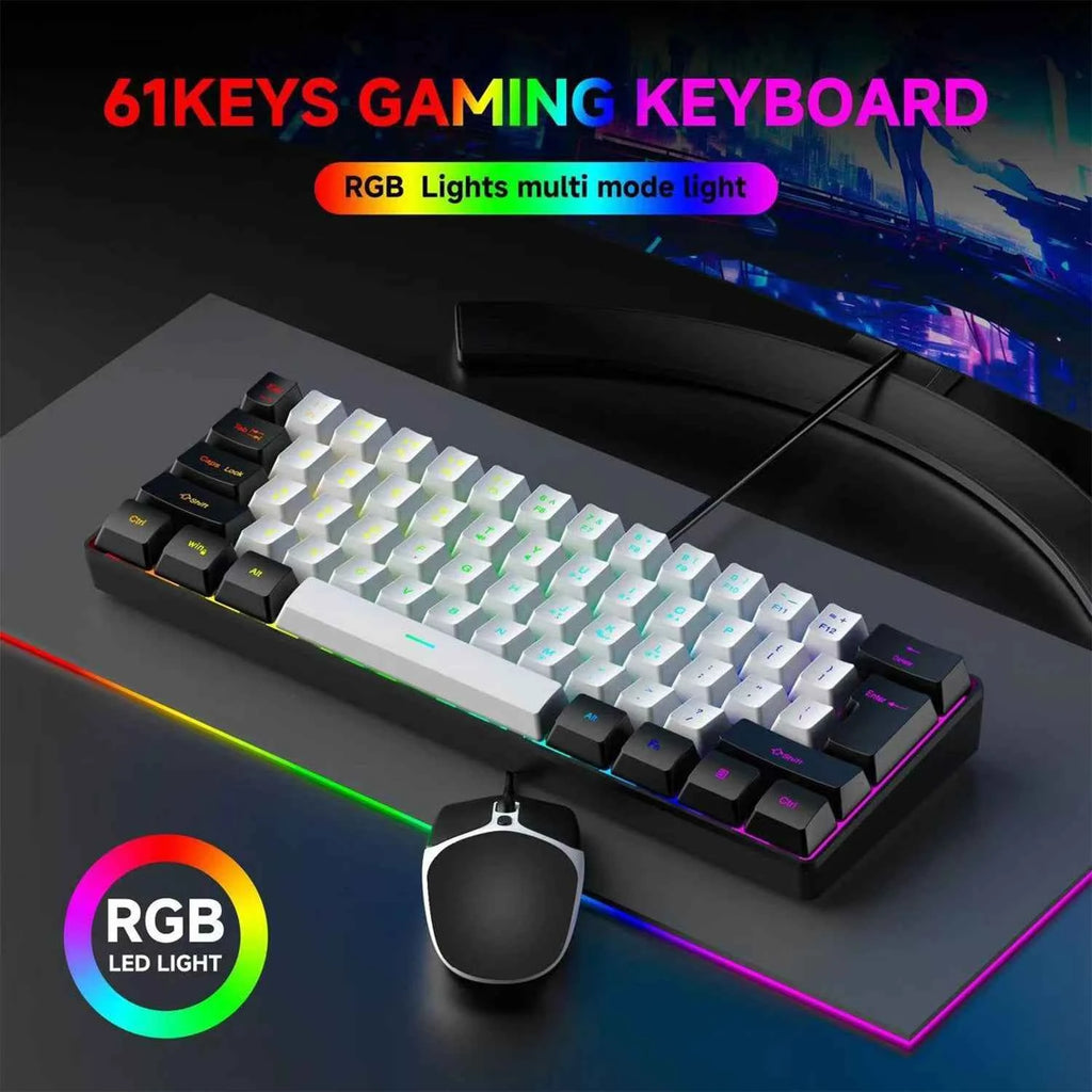 2026 new Mini 60% Compact Wired Keyboard 61 Keys RGB Backlight Membrane Keyboard For Windows PC Office laptop Computer