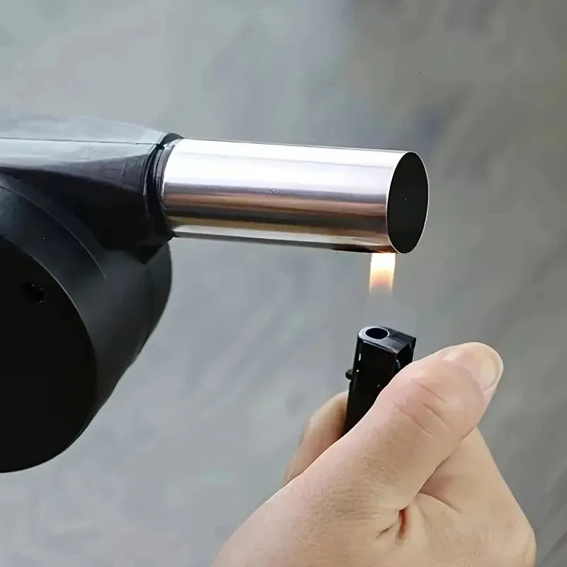 Portable Manual Rotary BBQ Air Blower Handheld Wind Box for Outdoor Barbecue Picnic Cooking Tools