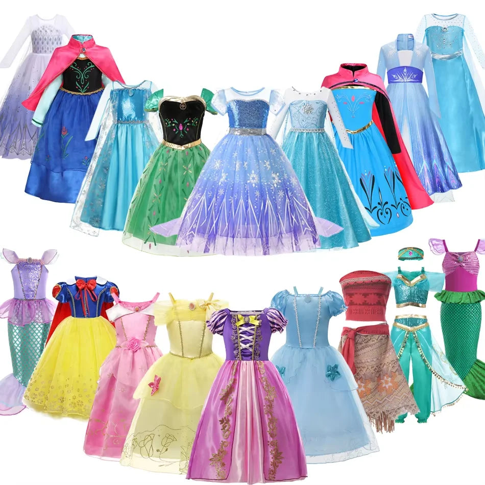 Girl Princess Costume Accessories Gloves Wand Crown Jewelry Set Princess Wig Braid Princess Dress Costume Cosplay Accessories