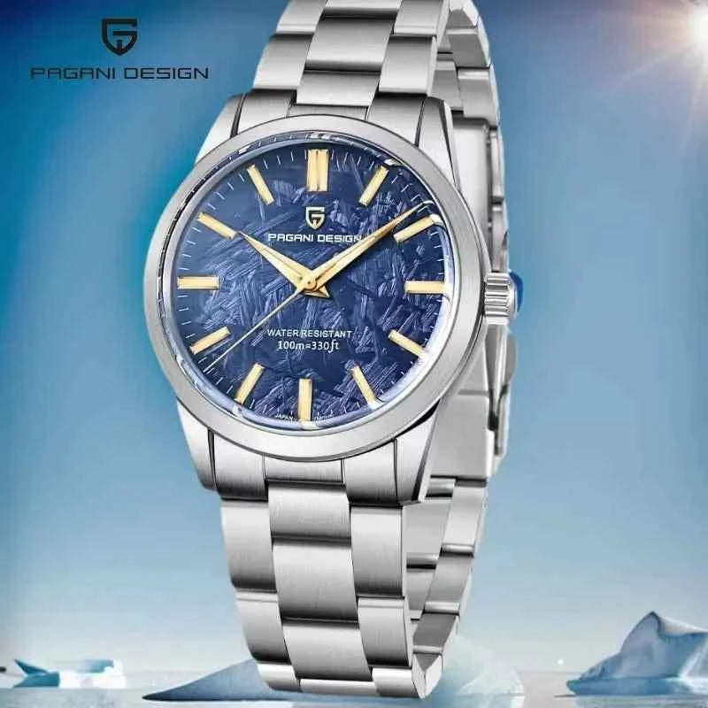 PAGANI DESIGN 40MM Meteorite dial Men Quartz Watches Luxury Business 316L Stainless Steel 100M Waterproof Watch For Men clock