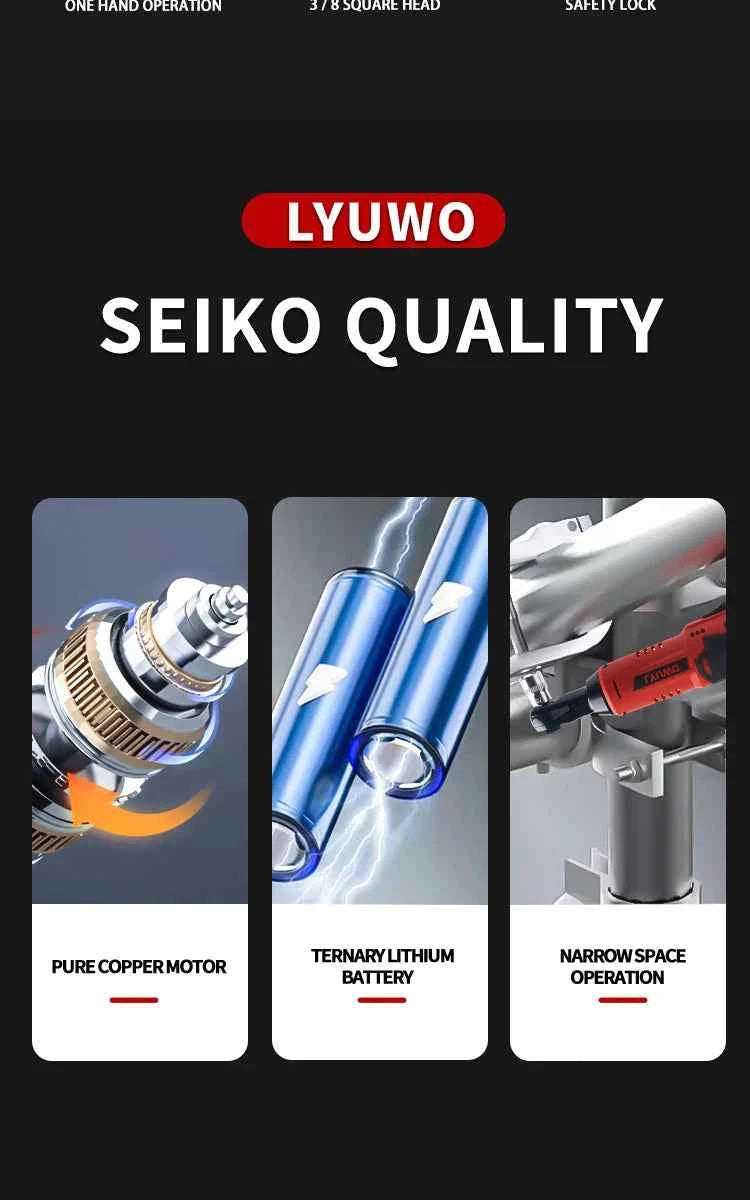 LYUWO 12V Cordless Right Angle Electric Wrench 45NM 3/8 Inch Ratchet Wrench Disassembly Nut Car Maintenance Tool With 4 Sockets