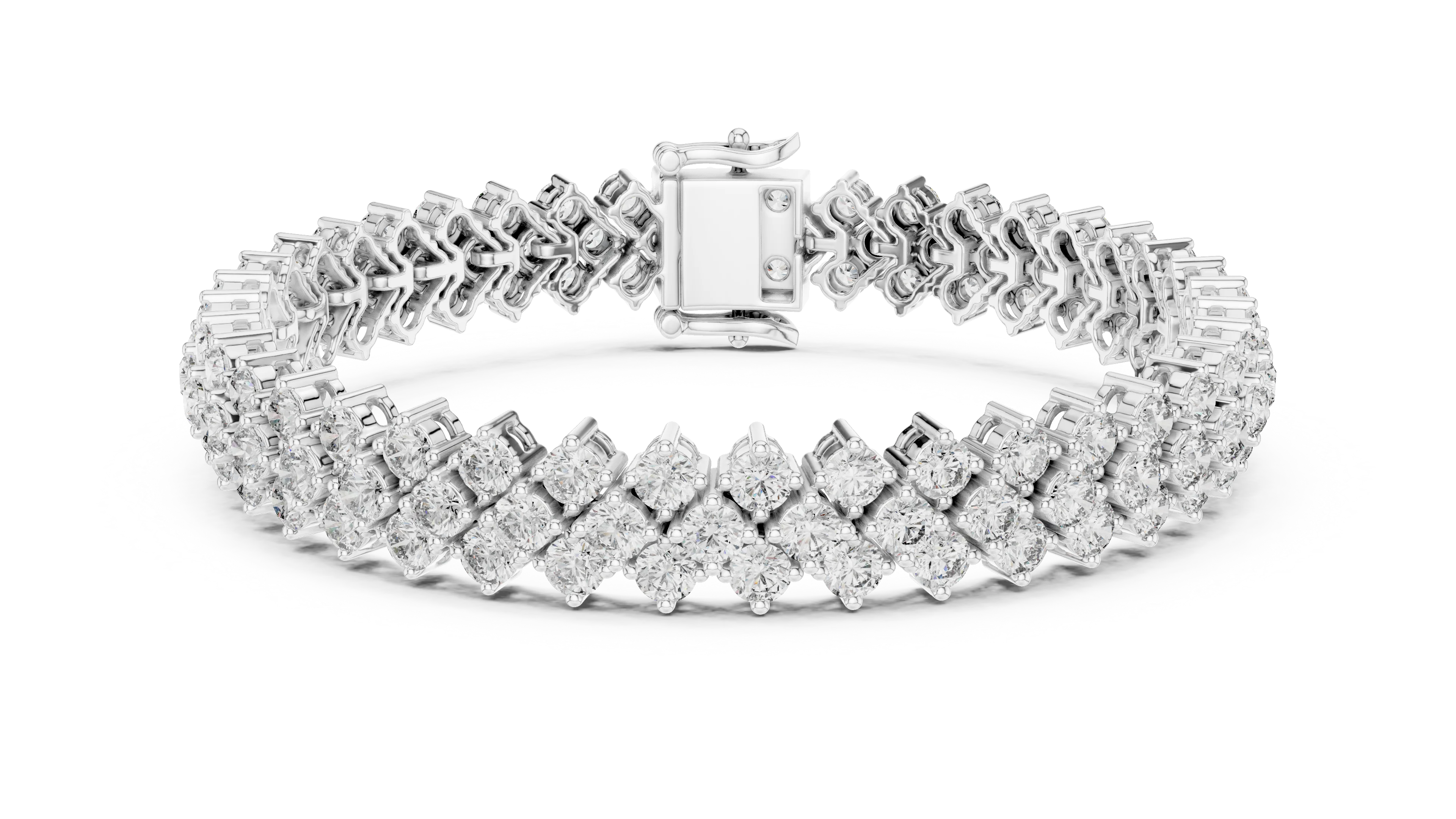 UNIQUE LAB GROWN CUT DIAMOND RHODIUM PLATED LUXURY TENNIS BRACELET SET 18KT WHITE GOLD DAILY OFFICE WEAR WEDDING ENGAGEMENT