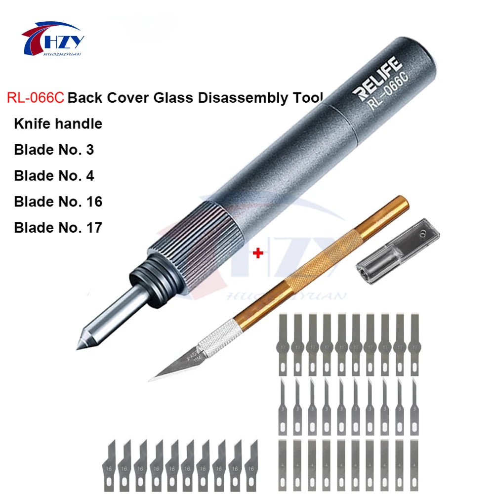 RELIFE RL-066C Back Glass Breaking Pen Phone Rear Camera Disassembly Tools Back Glass Removal Repair Refurbushing Blasting Tool