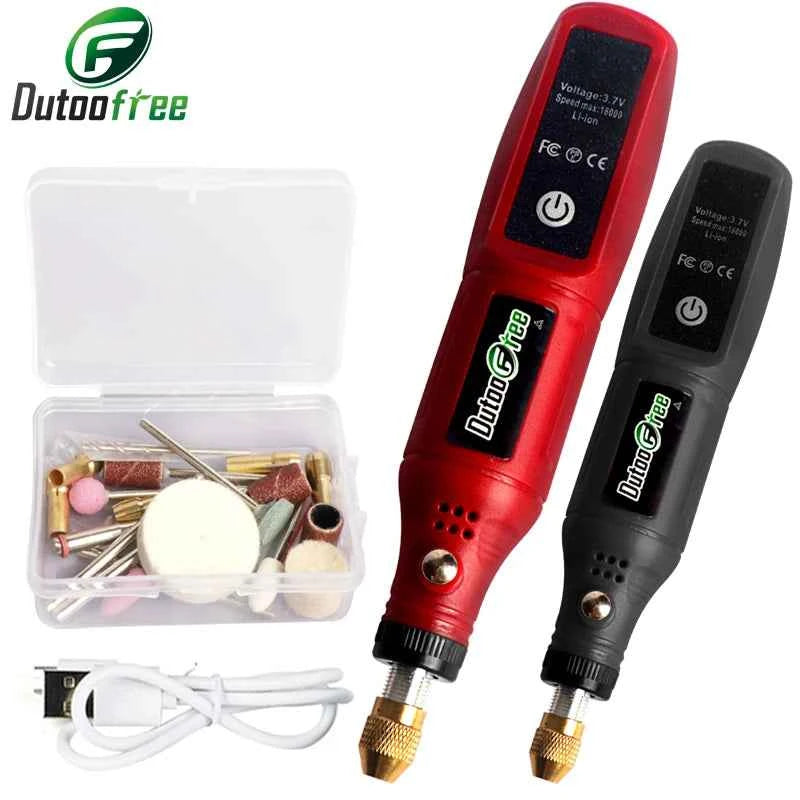 USB Cordless Rotary Tool Kit Woodworking Engraving Pen DIY For Jewelry Metal Glass Mini Wireless Drill With 24PCS Accessory