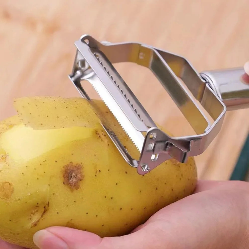 Kitchen Vegetable Peeler Stainless Steel Melon Planer Double-Head Peeler Household Multiple-Function Fruit And Vegetable Peeler