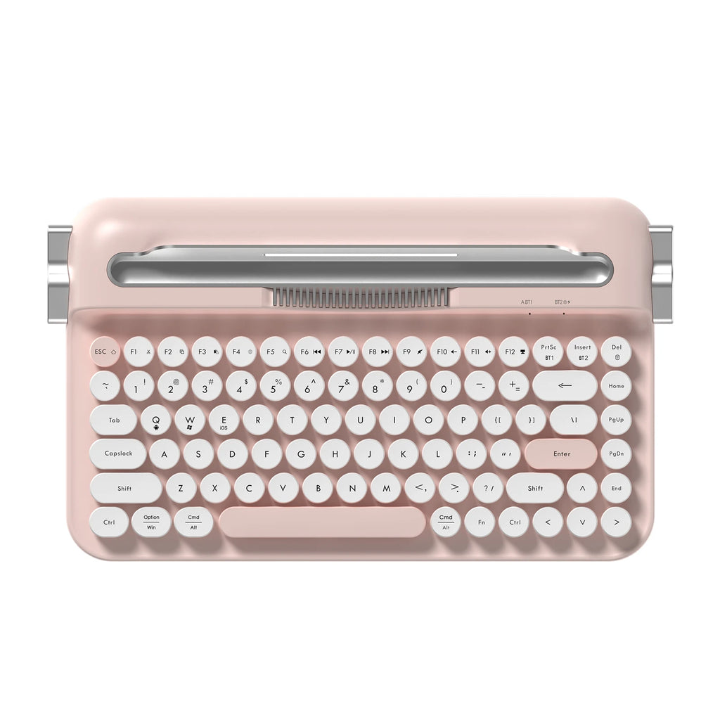 AJAZZ Multl-Device Keyboard Dual Mode 2.4G/Bluetooth5.0 With Card Slot Bracket Position Typewriter Office Membrane Keyboard AF84