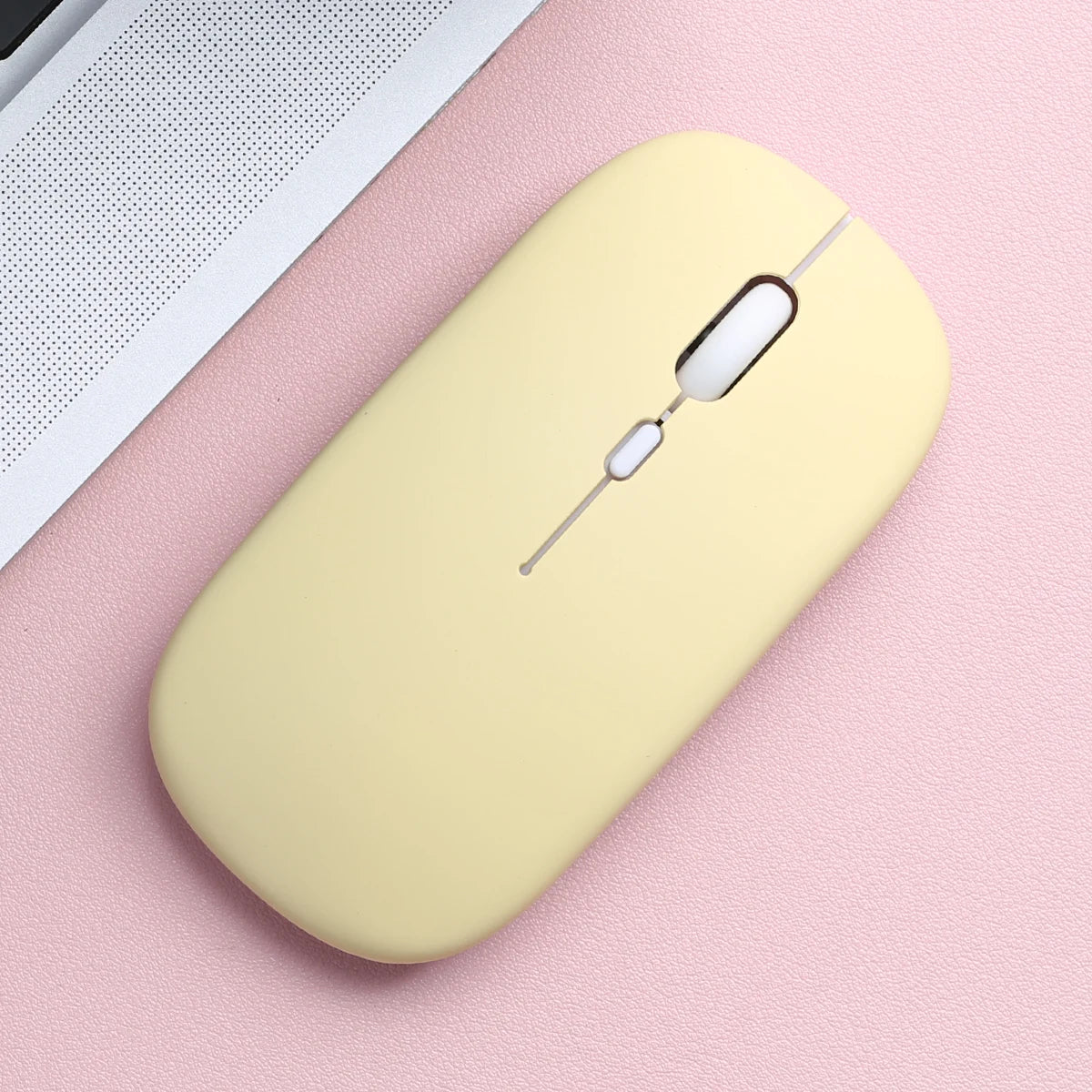 Matte-Yellow Color Wireless Bluetooth Mouse For Laptop, Tablet & Phone