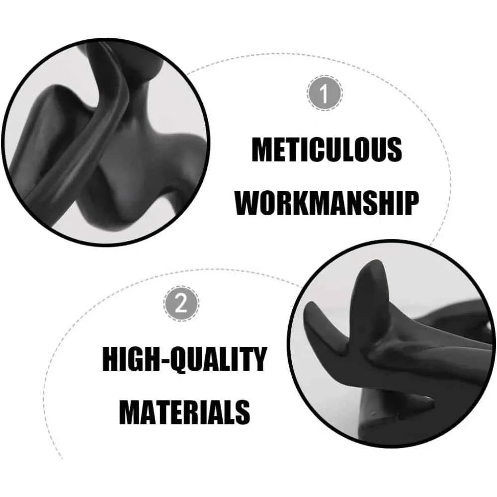 Decorations for Home Living Room Office Mini Thinker Sculpture Ornaments Resin Black Modern Abstract Sculptures Desktop