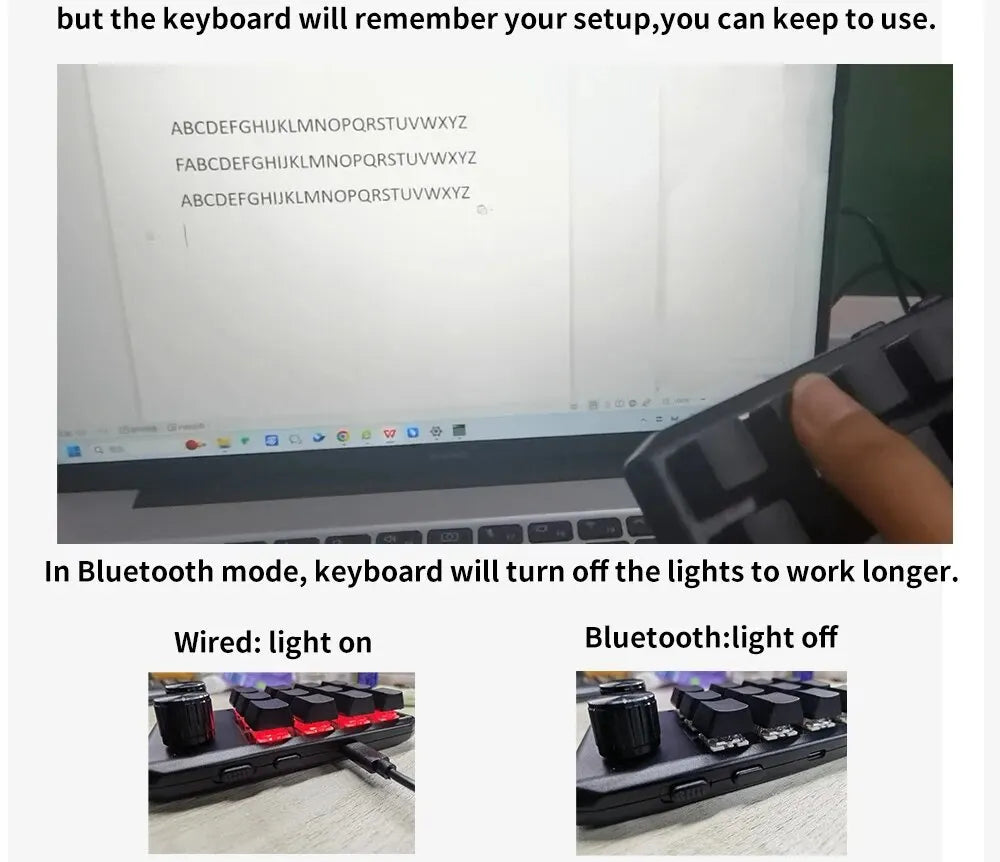 Programming Macro Custom 2 Knob Bluetooth Keyboard RGB 12 Key Copy Paste Mini Button Gaming Keypad Mechanical Hotswap Macropad