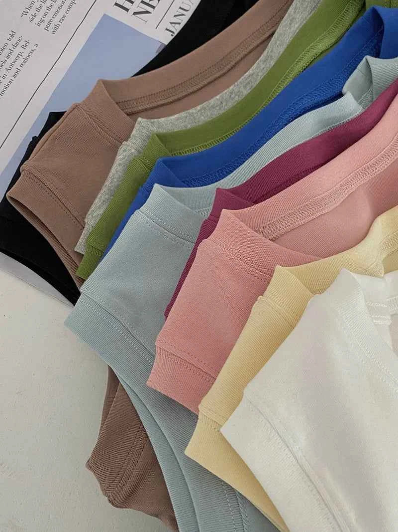 Spring women's casual solid color round neck slim fit vest
