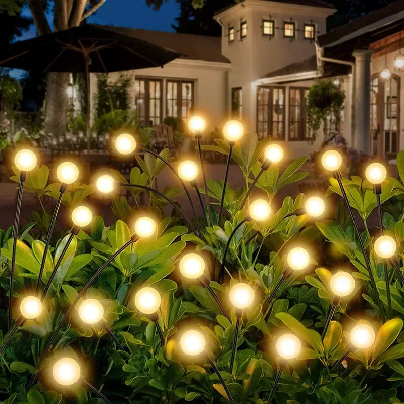 6/810 LED Solar Garden Lights Powered Firefly Lights Outdoor Waterproof Vibrant Garden Lights for Patio Pathway Decoration,Warm