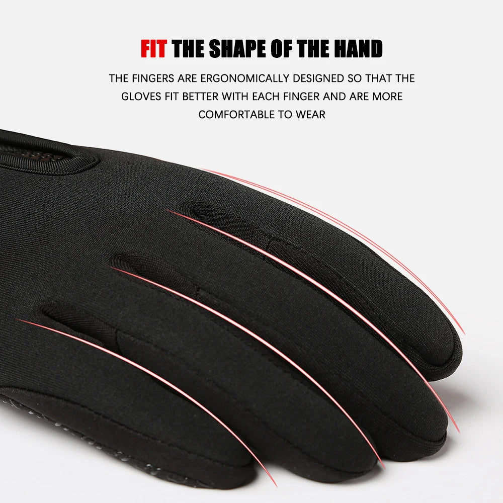 Winter Warm Gloves Men Women Touchscreen Waterproof Cycle Gloves Male Outdoor Sports Plus Velvet Motorcycle Running Ski Glove