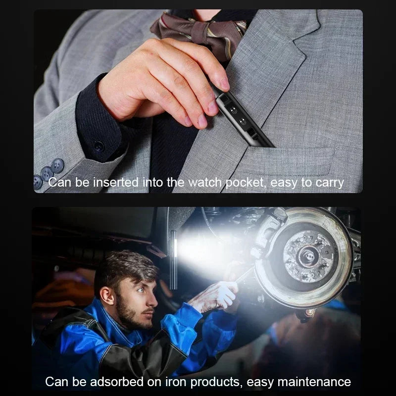 Mini USB Rechargeable LED Flashlights Portable Pocket Pen Clip light for Work Emergency Outdoors Waterproof Lantern with Magnet