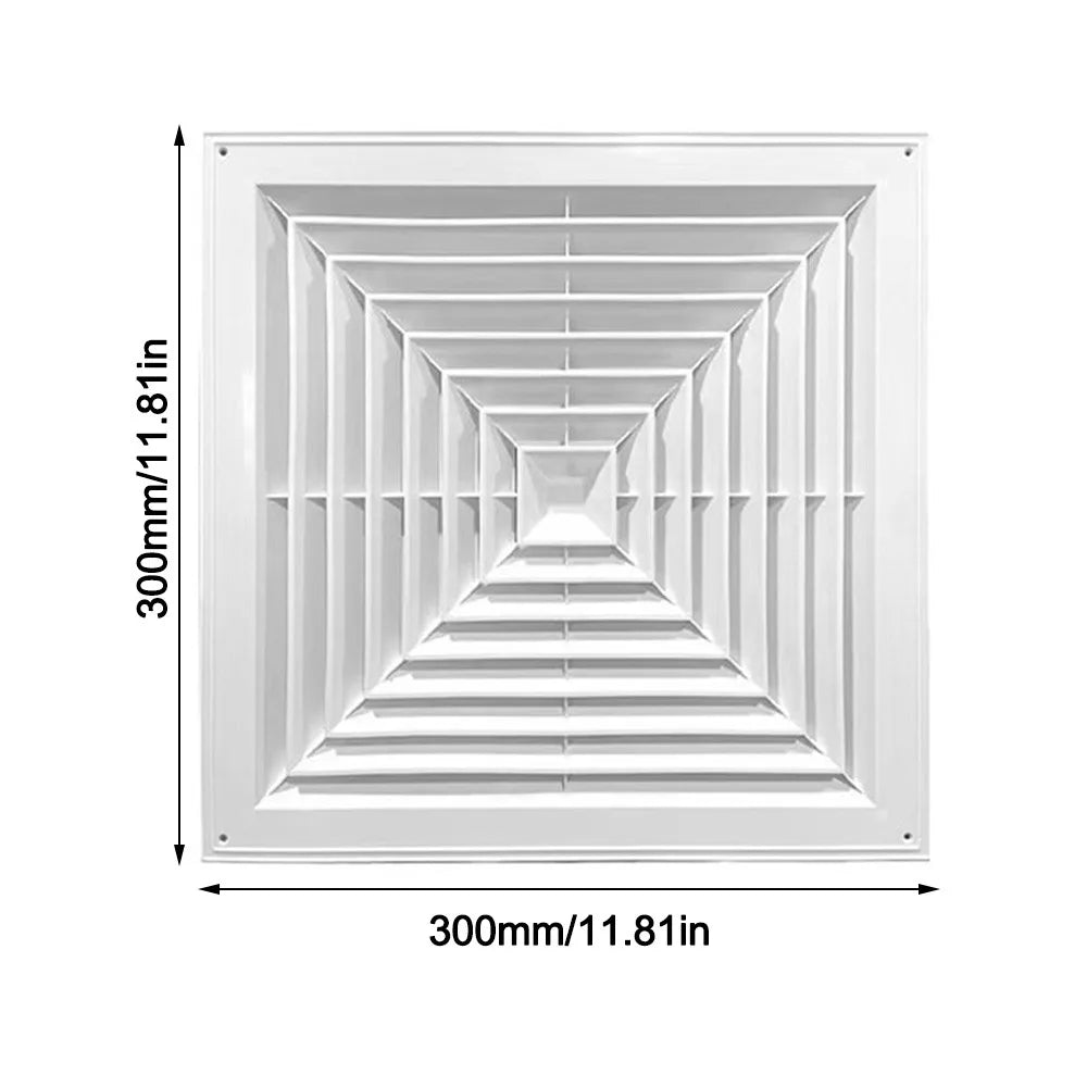 New Plastic Air Vent Grille With Flaps Square Duct Heating Vents Silent Operation White Exhaust Fan Cover Ceiling Mount