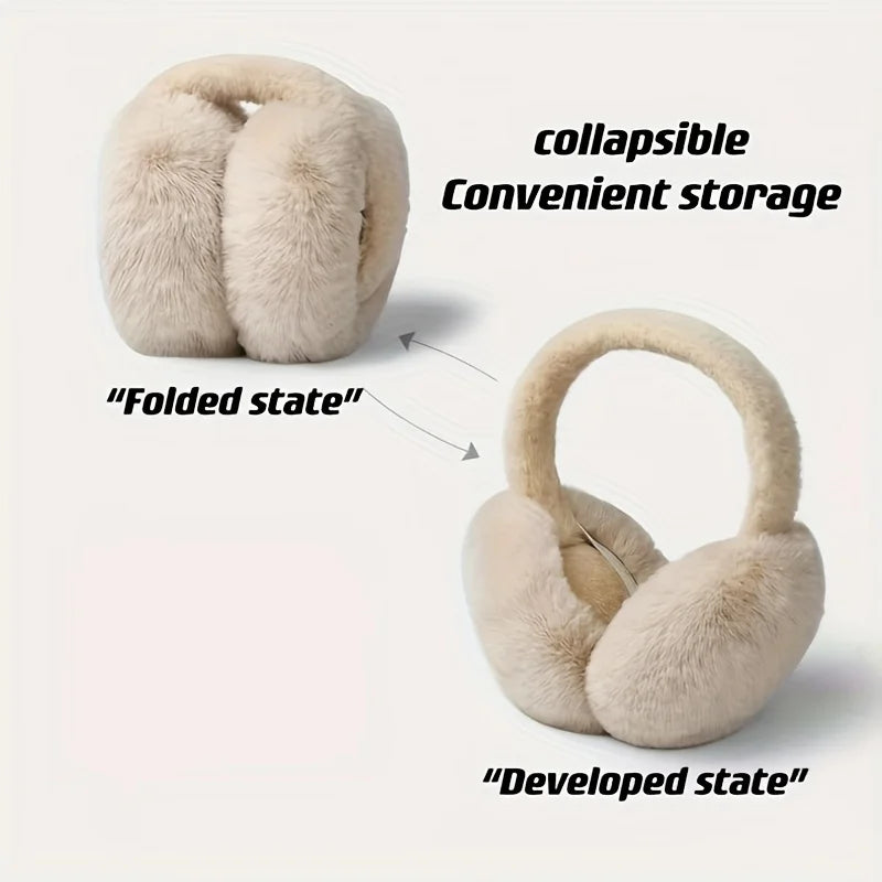 Foldable and Adjustable Women's Winter Ear Muffs Fashion Ear Cover for winter Outdoor Cold Protection Ear-Muffs Folding Earflap