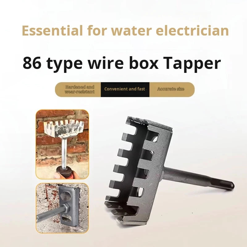 86 Line box socket Hole Punch Quick Electric hammer Open hole Tools hardware tools Square handle is hardened and wear resistant