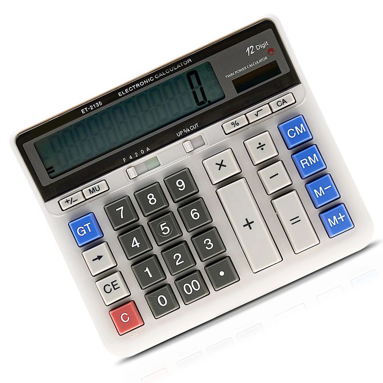 Large Computer Electronic Calculator Counter Solar & Battery Power 12 Digit Display Multi-functional Big Button  for Office