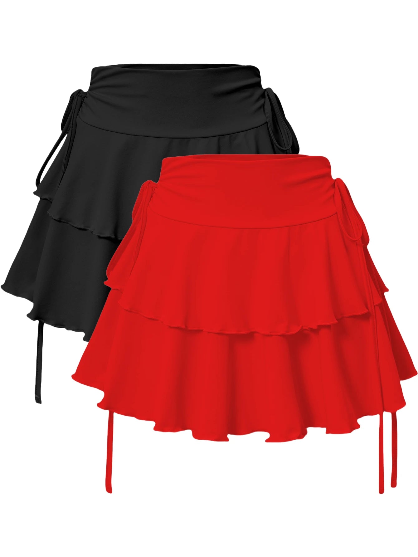 2025 New Solid Color Skirt Women Summer Fashion Outdoor Versatile High Waist Slim Fit Elastic Waist Sexy Mini Short Skirt 2Piece