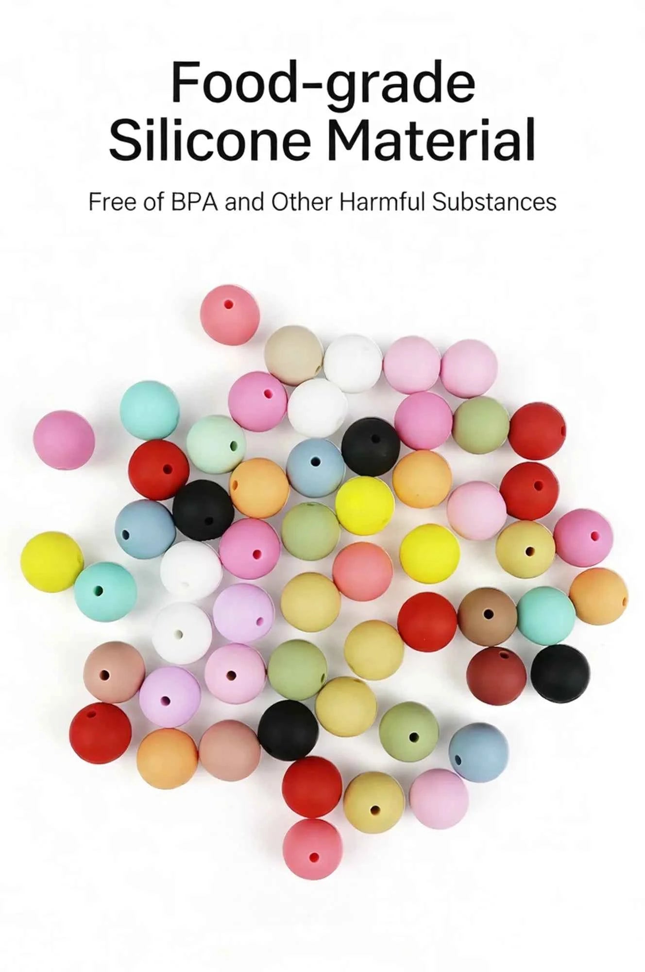 12mm Siilcone Round Beads 100/50/20Pcs For Jewelry Making To Make Bracelets DIY Keychain Necklace Jewelry Accessories BPA Free