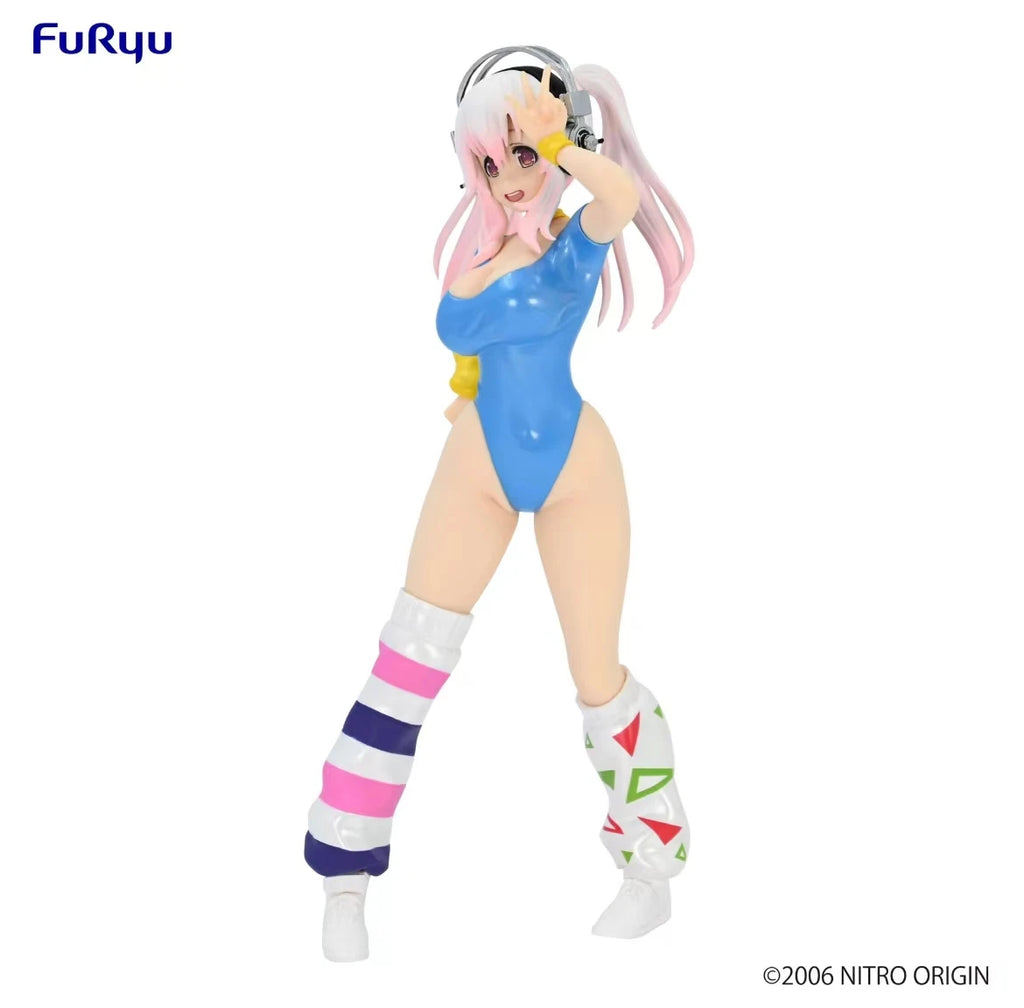 In Stock 100% Original Genuine FuRyu 18cm Super Sonico PVC Anime Collection Cute Models Doll Collectible Toys Birthday Gift