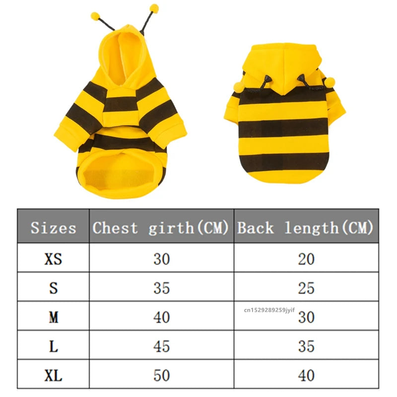 Dogs & Cats Bee Pet Puppy Coat Apparel Outfit Dog Hoodies Winter Warm Cat Cosplay Costume Holiday Outfit for Small Medium